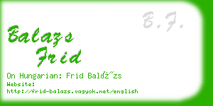 balazs frid business card